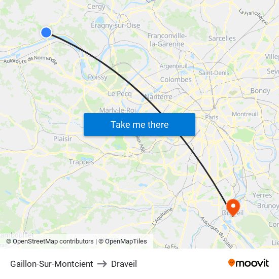 Gaillon-Sur-Montcient to Draveil map