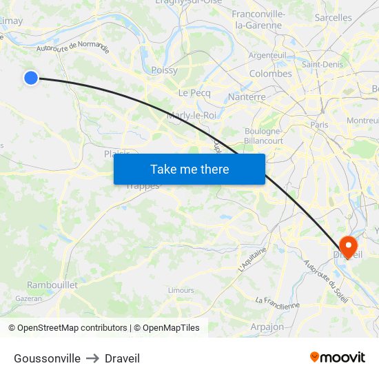 Goussonville to Draveil map