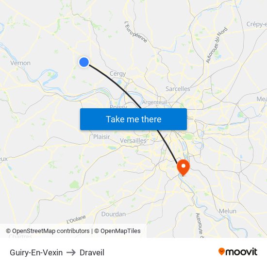 Guiry-En-Vexin to Draveil map