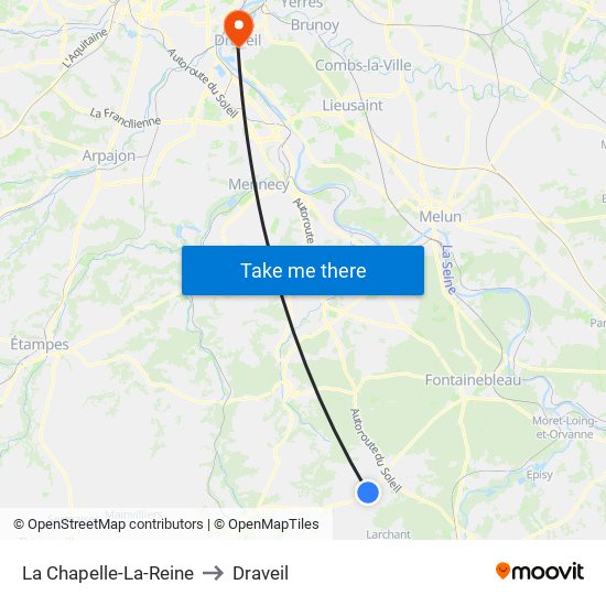 La Chapelle-La-Reine to Draveil map