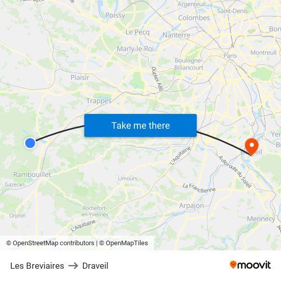 Les Breviaires to Draveil map