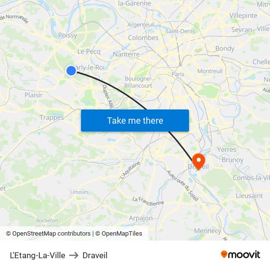 L'Etang-La-Ville to Draveil map