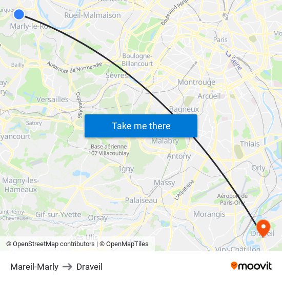 Mareil-Marly to Draveil map