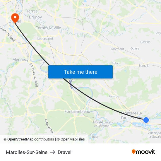 Marolles-Sur-Seine to Draveil map