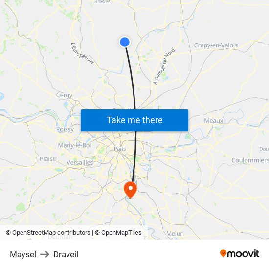 Maysel to Draveil map