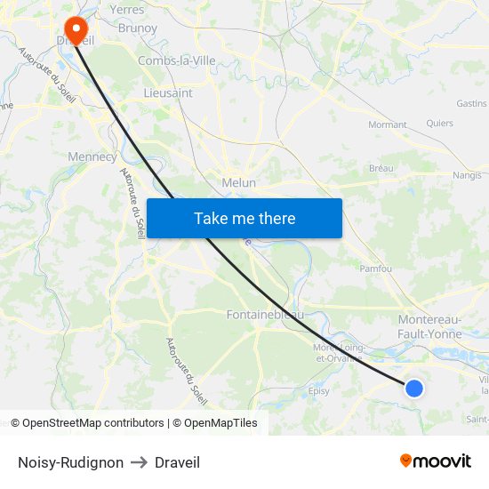 Noisy-Rudignon to Draveil map
