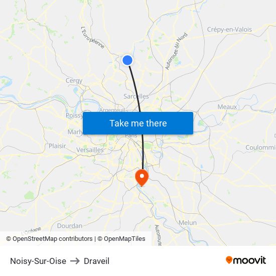 Noisy-Sur-Oise to Draveil map
