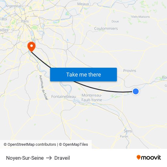 Noyen-Sur-Seine to Draveil map
