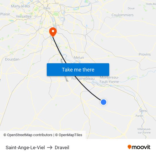 Saint-Ange-Le-Viel to Draveil map