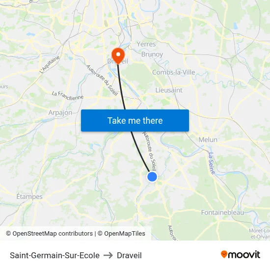 Saint-Germain-Sur-Ecole to Draveil map