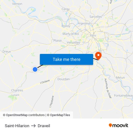Saint-Hilarion to Draveil map