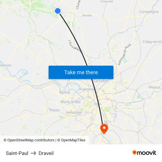 Saint-Paul to Draveil map