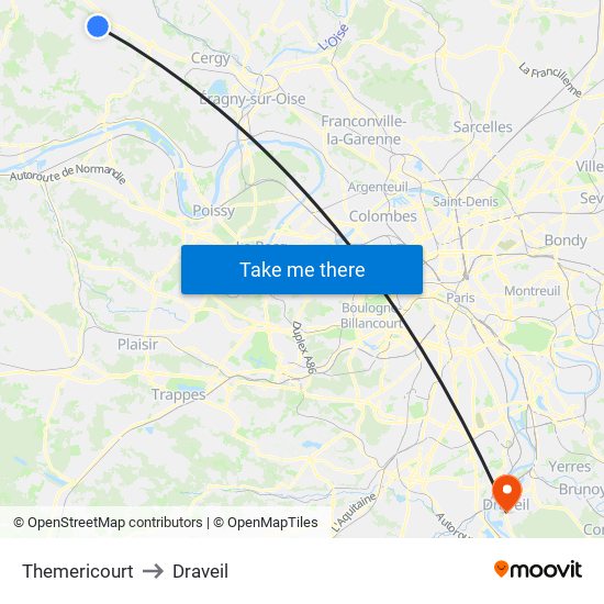 Themericourt to Draveil map