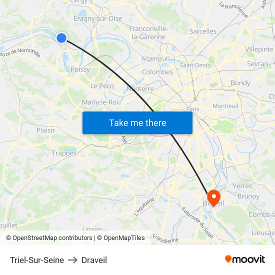Triel-Sur-Seine to Draveil map