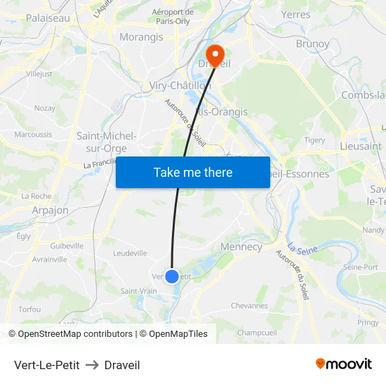 Vert-Le-Petit to Draveil map