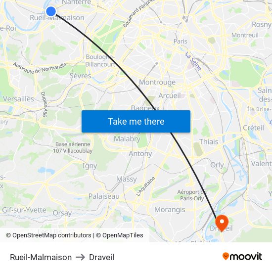 Rueil-Malmaison to Draveil map