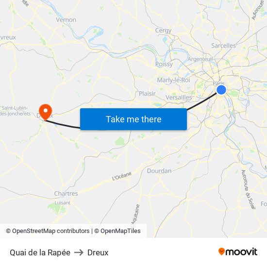 Quai de la Rapée to Dreux map