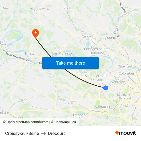 Croissy-Sur-Seine to Drocourt map