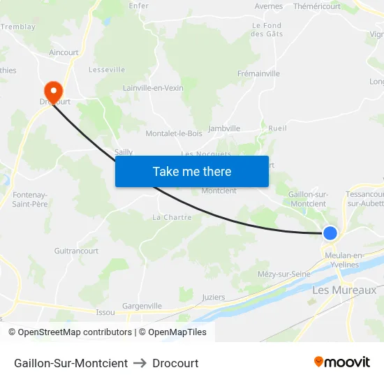 Gaillon-Sur-Montcient to Drocourt map