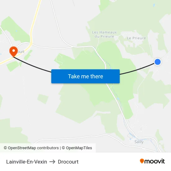 Lainville-En-Vexin to Drocourt map