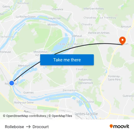 Rolleboise to Drocourt map