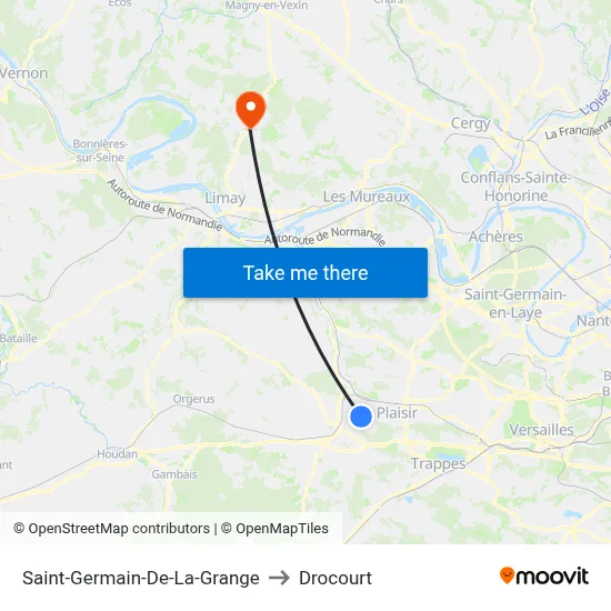 Saint-Germain-De-La-Grange to Drocourt map