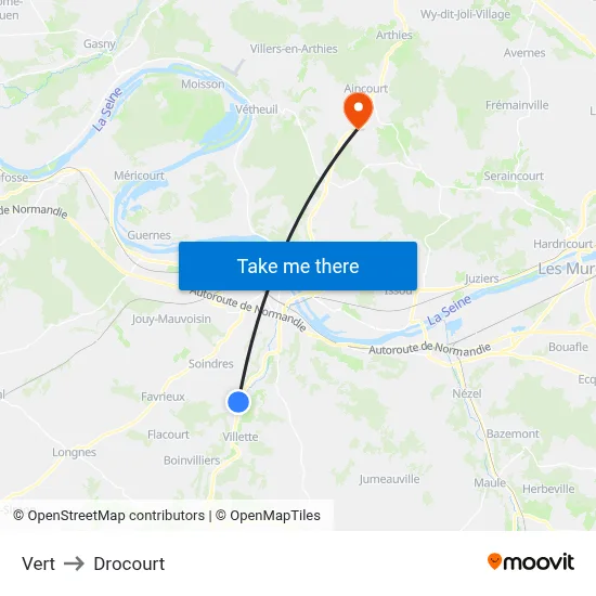 Vert to Drocourt map