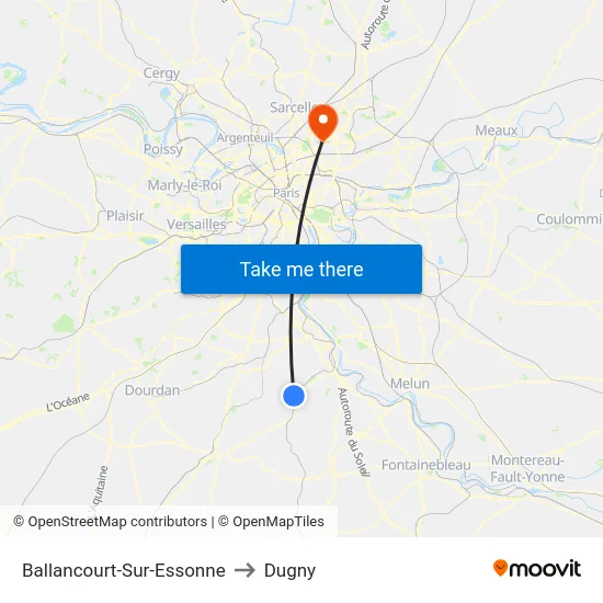 Ballancourt-Sur-Essonne to Dugny map