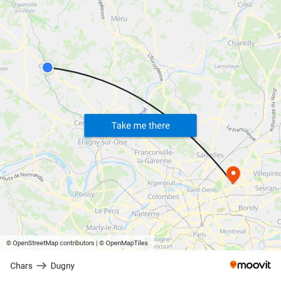 Chars to Dugny map