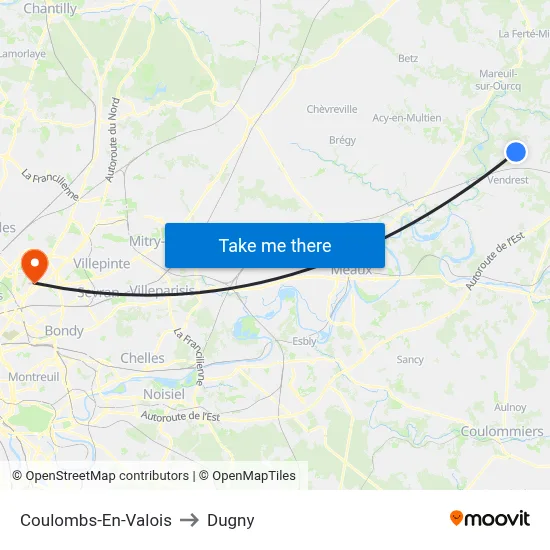 Coulombs-En-Valois to Dugny map