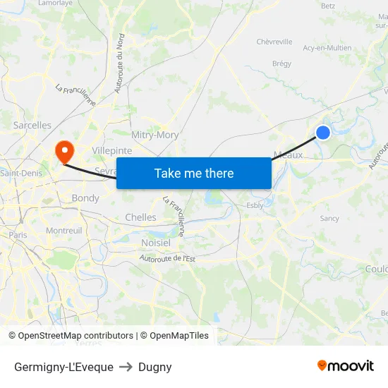 Germigny-L'Eveque to Dugny map