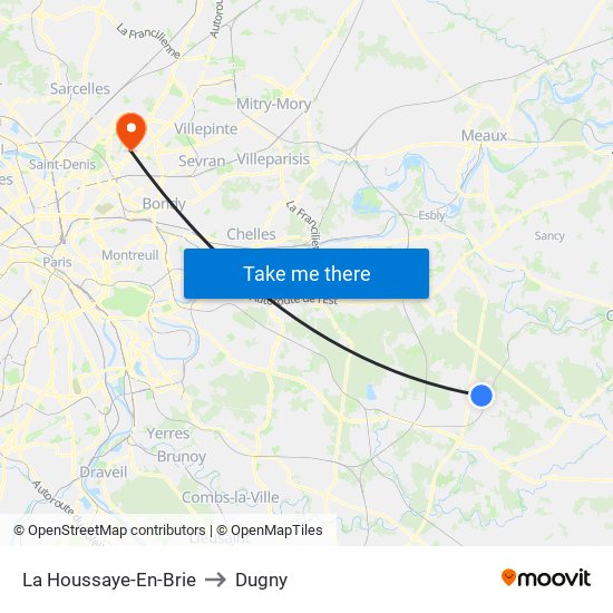 La Houssaye-En-Brie to Dugny map