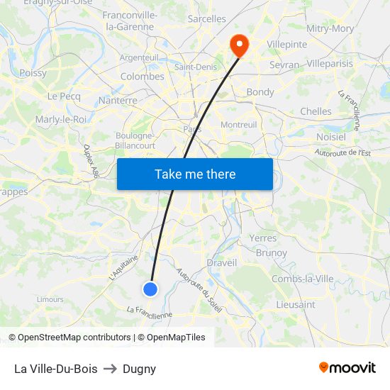 La Ville-Du-Bois to Dugny map