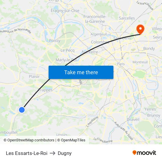 Les Essarts-Le-Roi to Dugny map