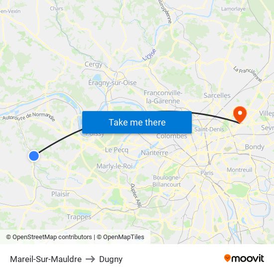 Mareil-Sur-Mauldre to Dugny map