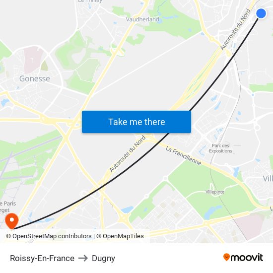 Roissy-En-France to Dugny map