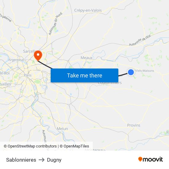 Sablonnieres to Dugny map