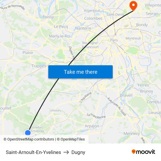 Saint-Arnoult-En-Yvelines to Dugny map