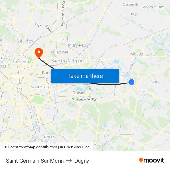 Saint-Germain-Sur-Morin to Dugny map