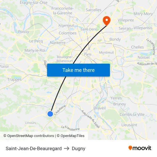 Saint-Jean-De-Beauregard to Dugny map