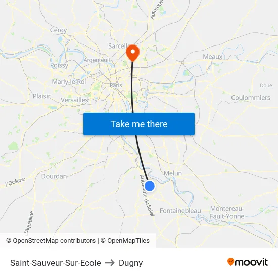 Saint-Sauveur-Sur-Ecole to Dugny map