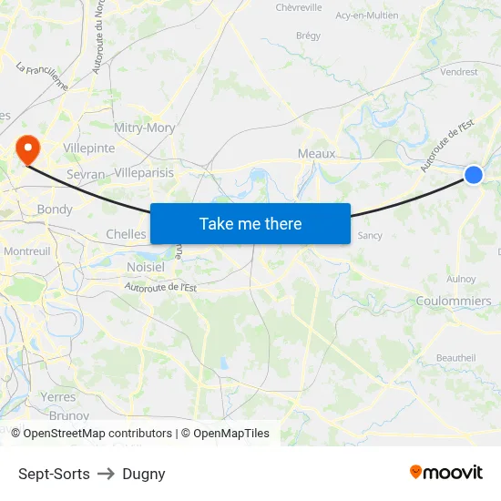 Sept-Sorts to Dugny map