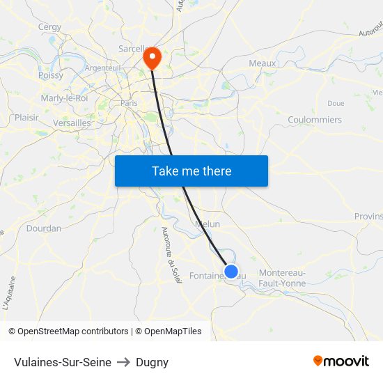 Vulaines-Sur-Seine to Dugny map