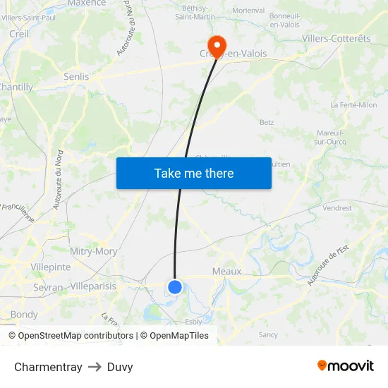 Charmentray to Duvy map