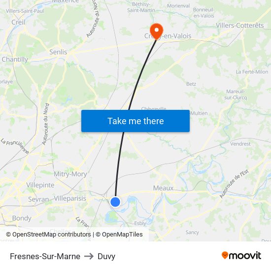 Fresnes-Sur-Marne to Duvy map