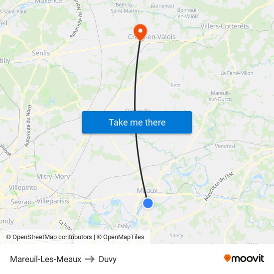 Mareuil-Les-Meaux to Duvy map