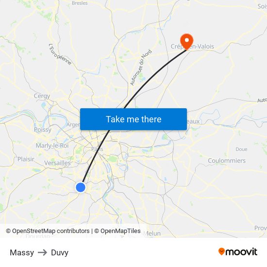 Massy to Duvy map