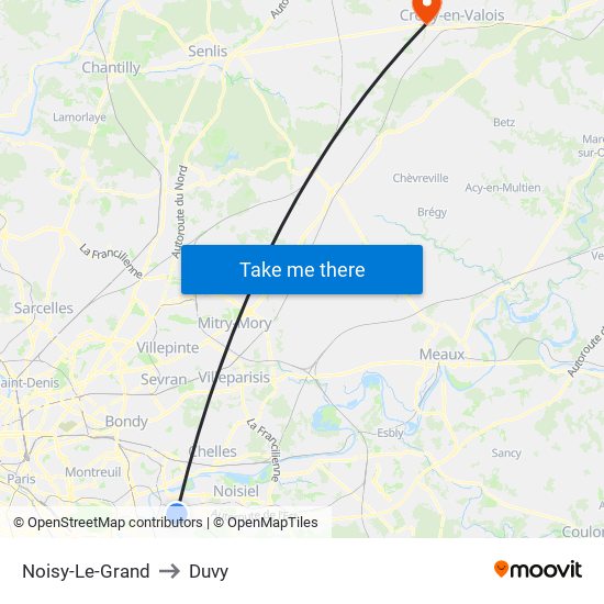 Noisy-Le-Grand to Duvy map