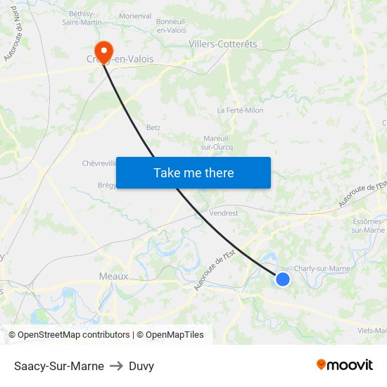 Saacy-Sur-Marne to Duvy map