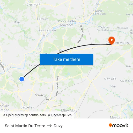 Saint-Martin-Du-Tertre to Duvy map